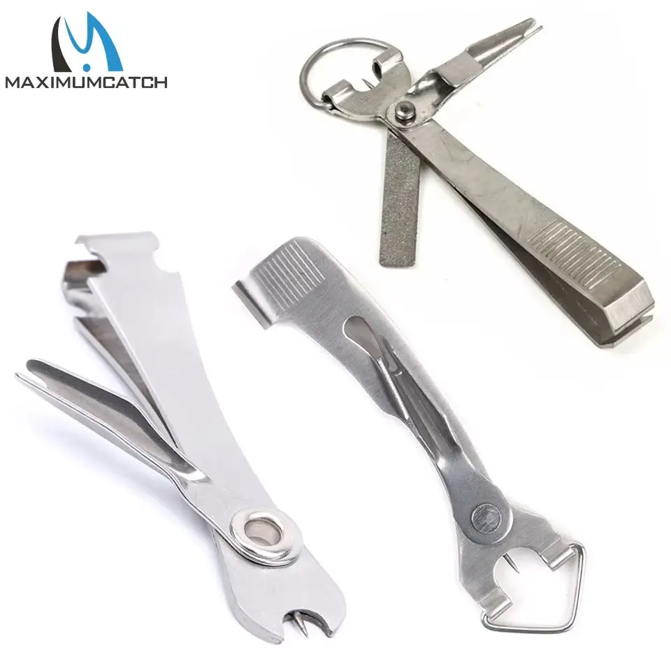 Maximumcatch Fishing Tying Tool Stainless Steel with Nail Knot Fishing Line Nipper Clipper Hook Eye Cleaner Hook Hone Sharpener