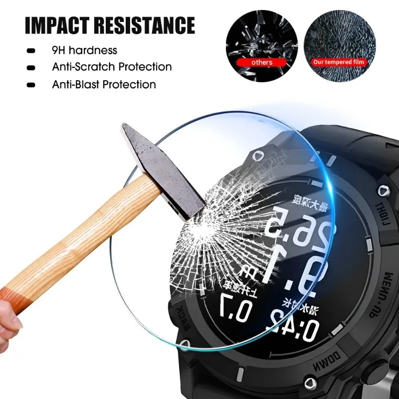 2/5 قطعة واقي شاشة من الزجاج المقسى لساعة Garmin Descent G2 الذكية أفلام حماية من الزجاج الشفاف