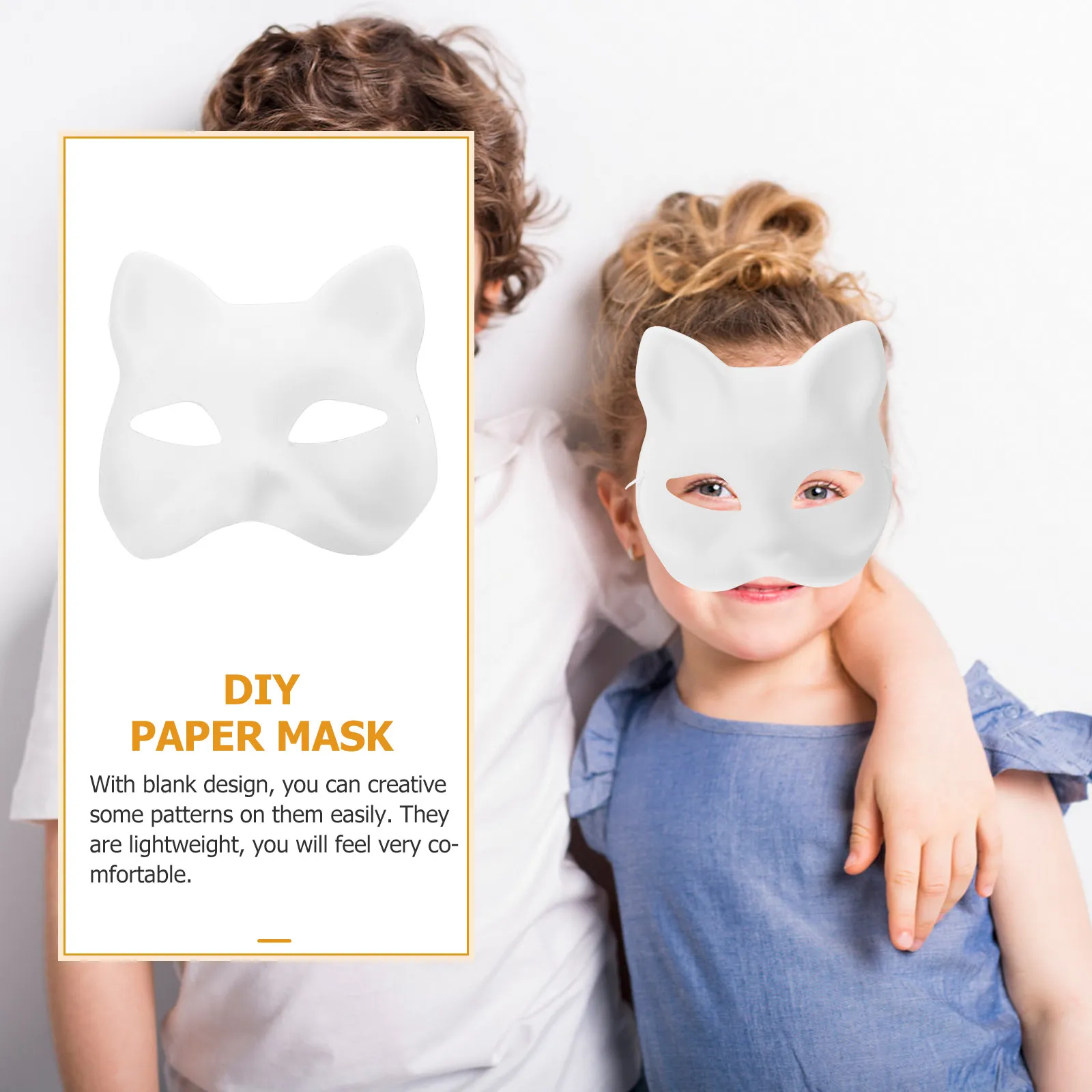 6 pcs Diy Paper Mask White Blank Unpainted Hand Painted Face Art Animal Mask Craft Supplies Masquerade Accessories Cosplay Face