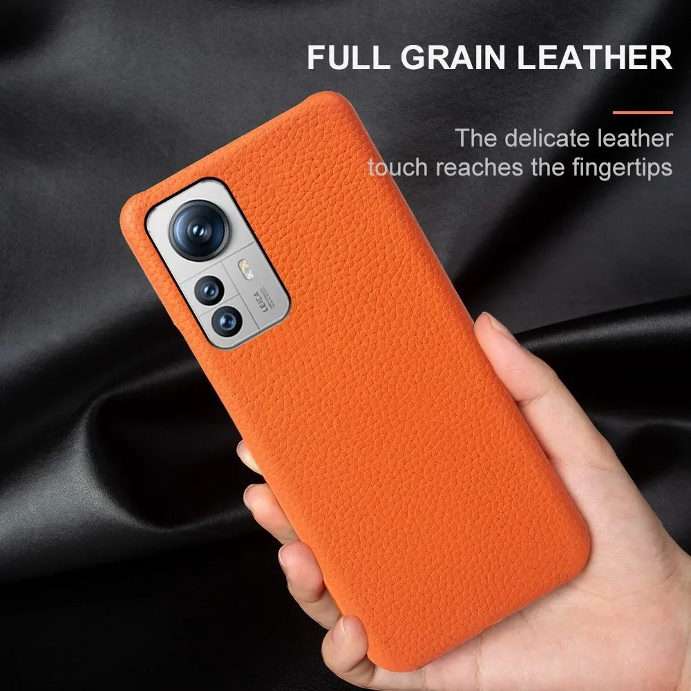 Luxury Litchi Grain Genuine Leather Case For Xiaomi 12 Pro 12X 13T 14Pro 12SUltra 12Lite Cover Back Etui Coque Shockproof Funda