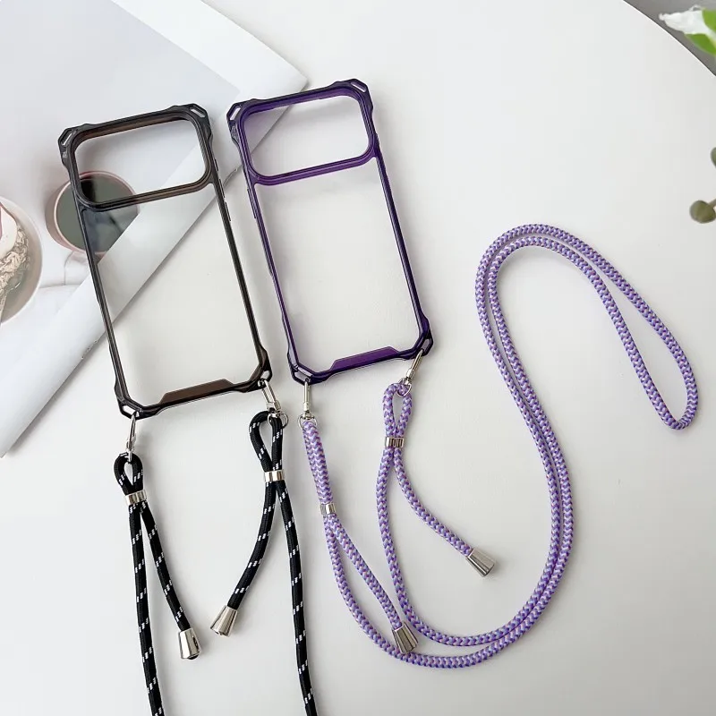 S26 Ultra Hülle, stoßfest, für Samsung Galaxy S25 FE S23 S24 Plus, Umhängetasche, Lanyard-Kordel, vier Ecken, transparente Kunststoff-Gurtabdeckung – Detail 11