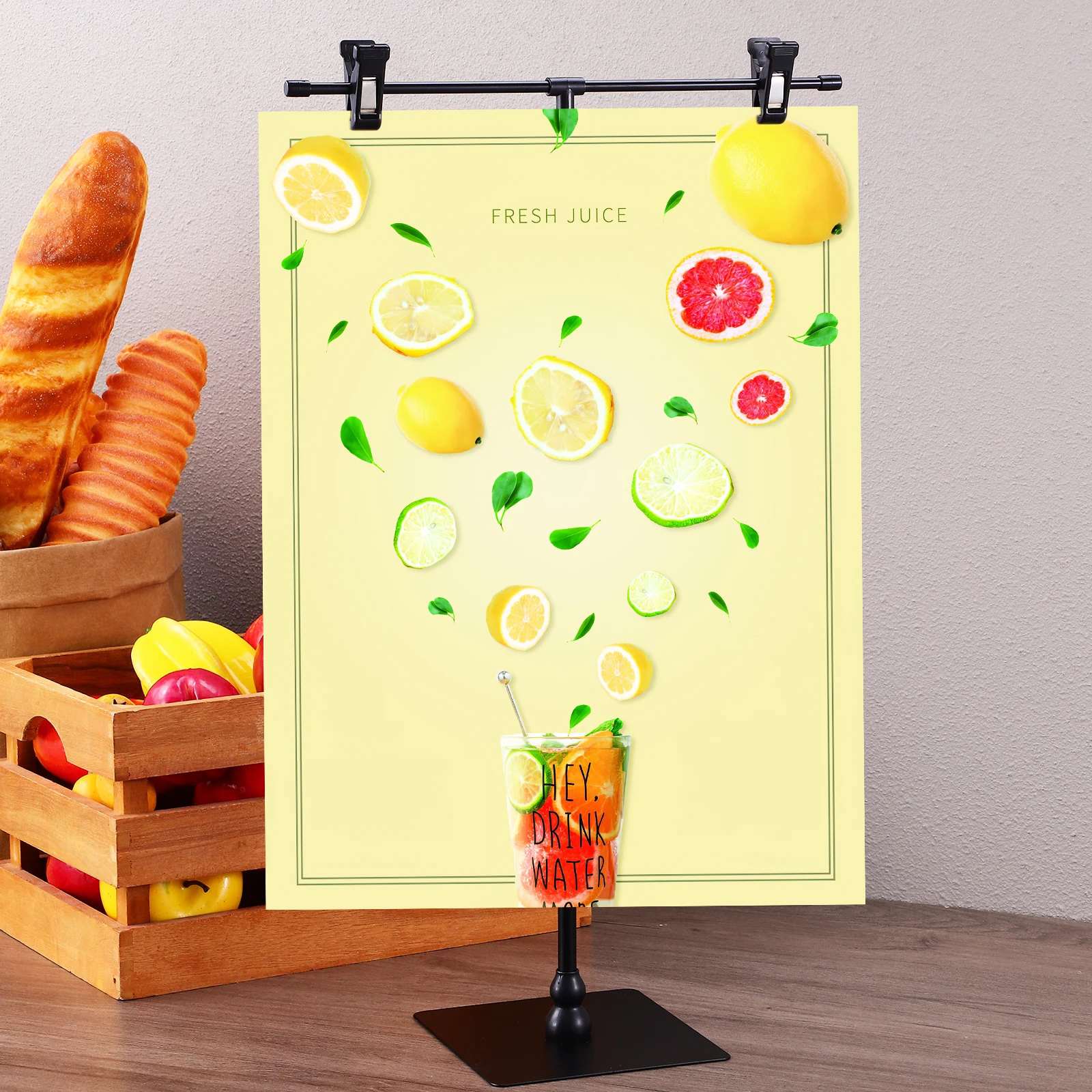 2 pcs T-Shaped Poster Adjustable Banner Retractable Metal Sign Holder Sturdy Display Stand For Posters Menus Banner Holder