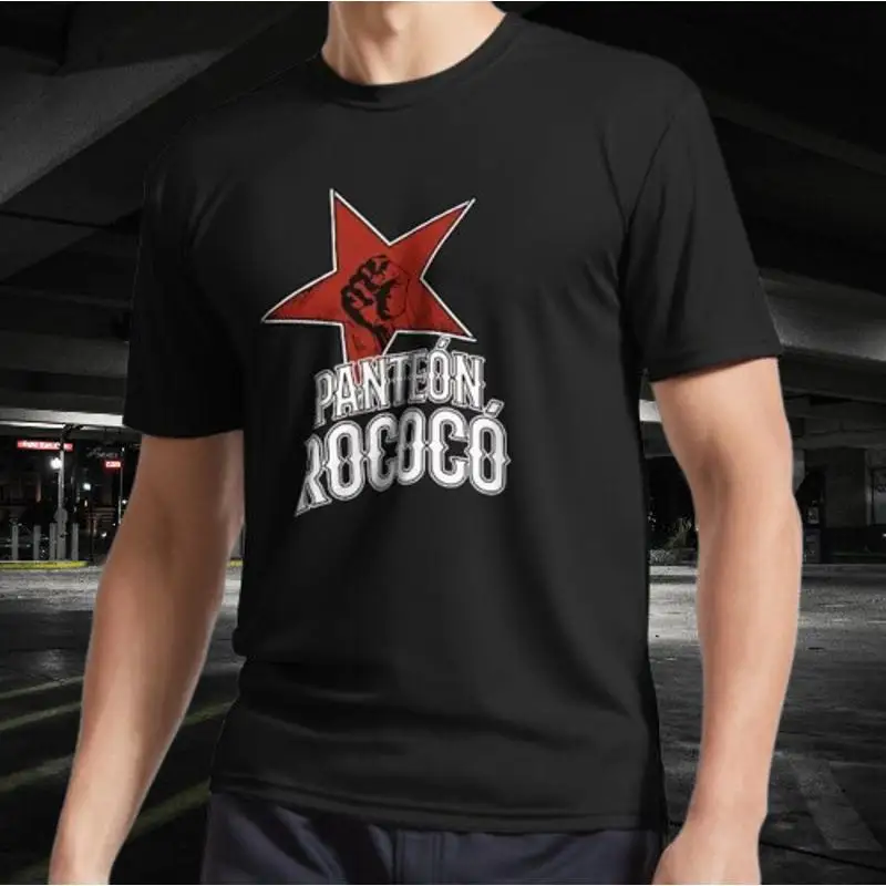 Panteon Rococo Retro rojo activo Logo camiseta tamaño divertido modo americano