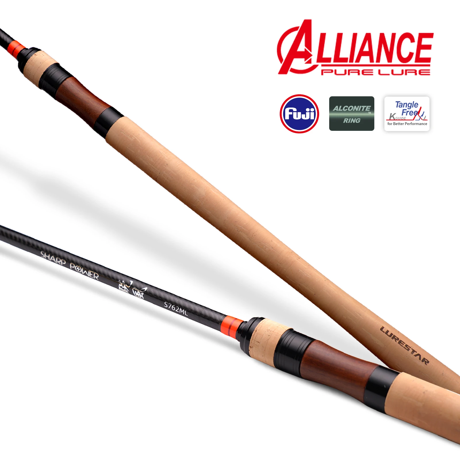 PURELURE 7.6FT ML Spinning Casting Fishing Rod 30+40T Carbon Fuji Guide F Action Lure Rod Fuji Ring Bass Pike Fishing Rod