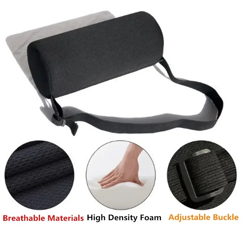 Roll Car Lumbar Support Pillow Car Seat Cushion Universal Neck Protecter Ofiice Chair Spine Support Driver Waist Fatigue Relief