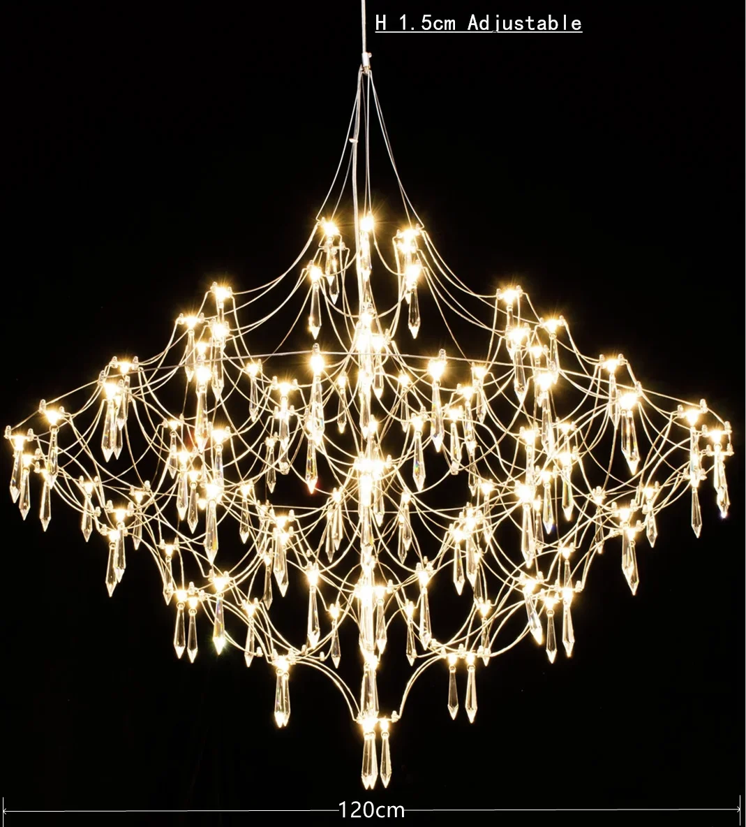 Starry Crystal Chandelier Living Room Light Luxury Modern Hotel Villa Duplex Floor Bedroom Restaurant Fireflies Chandelier