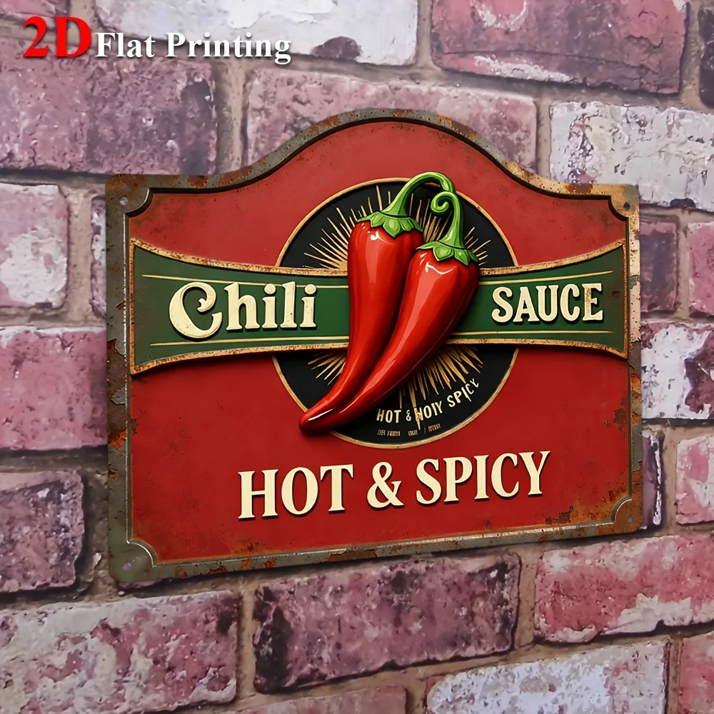 1pc, 2D Flat, Signs Metal Sheet Painting 
