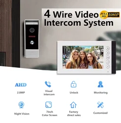 Night Vision Doorbell Intercom System, Video Door Phone, Multi Language, OEM, OEM, 7 