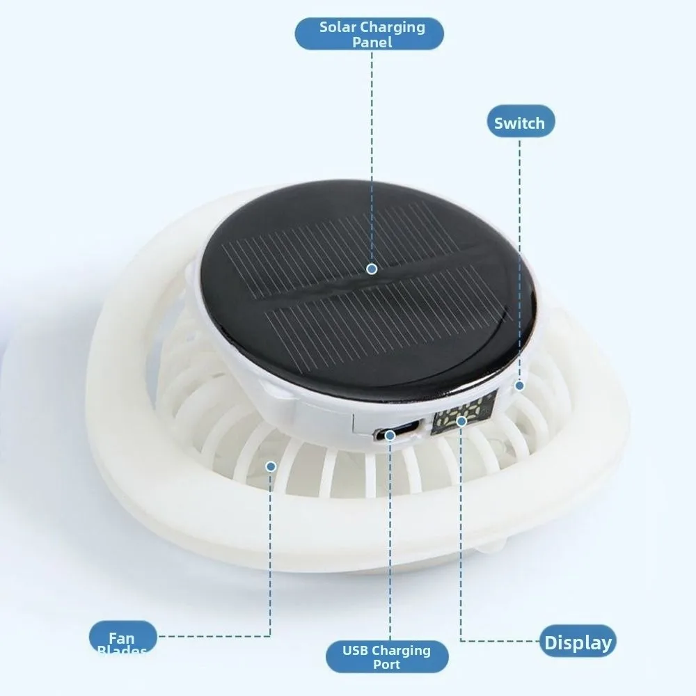 

New Breathable Solar Fan Cap Quick Dry with Fan Solar Charging Cap Sun Protection Bucket Hat Outdoor