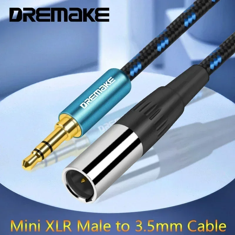 DREMAKE 3 Pin Mini XLR a Jack Spina da 3,5 mm Audio stereo 1/8 