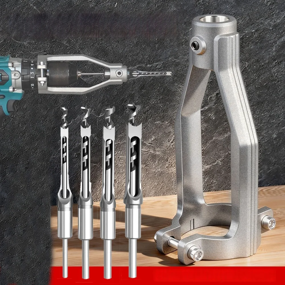 Wood Boring Bits Mortising Chisel Precision Square Hole Cutting Sturdy Holder Design Drilling Stability For Standard Drills