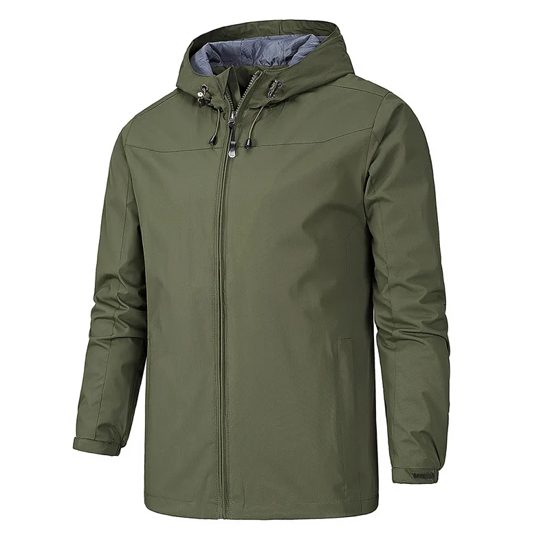 Waterproof Windproof Rain Jacket Men Light Hoodie Hunting Camping Hiking Outdoor Sports Windbreaker
