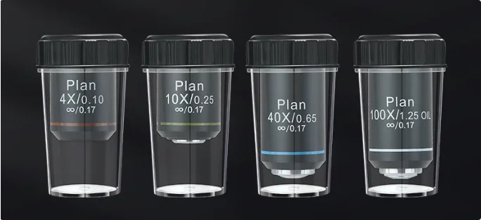 Objectif de microscope Plan Infinity 4X-100X pour remplacement Olympus