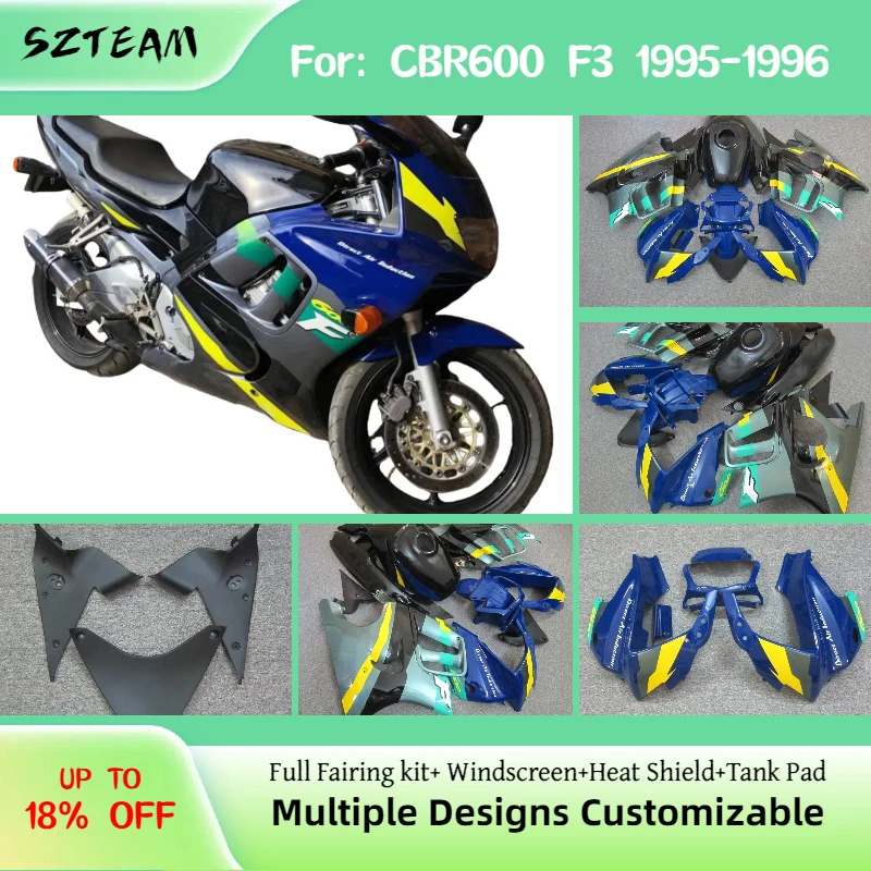 

ABS Plastic Fairings CBR600F3 1995 1996 New Style Injection Complete Fairing Set Bodywork Kit for Honda CBR 600 F3 95 96