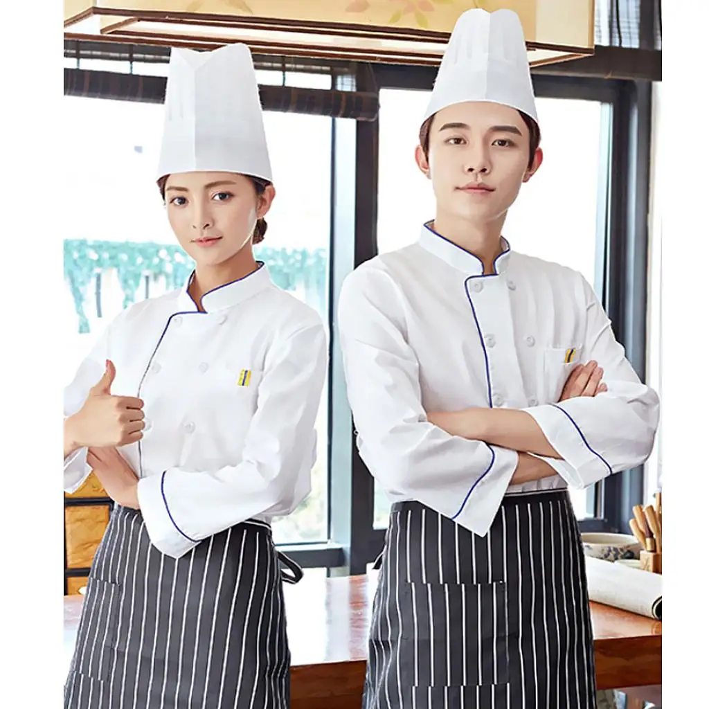 Atmungsaktive Kochjacke für Herren, übergroßer Kochmantel, zweireihige Arbeitsuniform für Hotelküchenarbeiter
