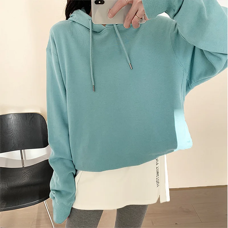 T-shirt Women spring/summer Cotton Render Unlined Split Long Sleeve Loose Fashionable women's Tshirts Dropshipping CPMY5273