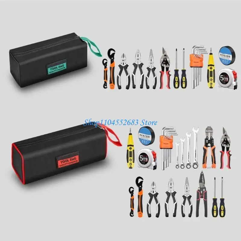 حقيبة تنظيم الأدوات شديدة التحمل Y6GD، حقيبة قماش أكسفورد واسعة ومقاومة للماء للحرفيين والسباكين الكهربائيين الأساسيين