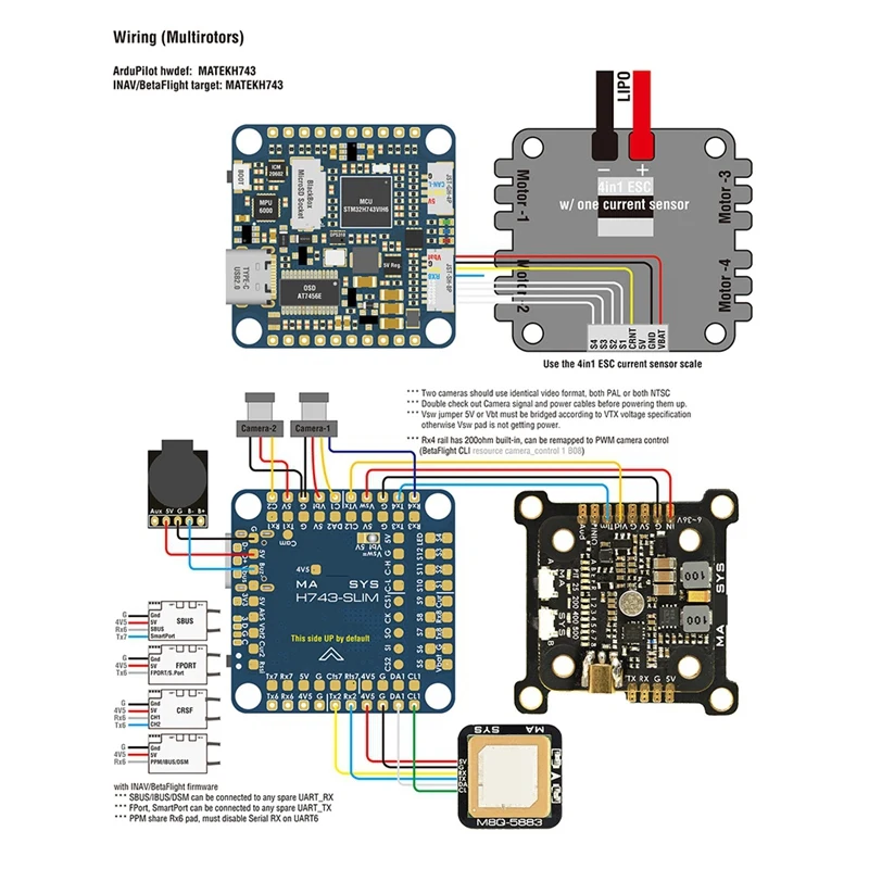 ●For H743-SLIM V3 FPV Controller Module Built-in No Current Sensor for RC Racing Drone Airplane