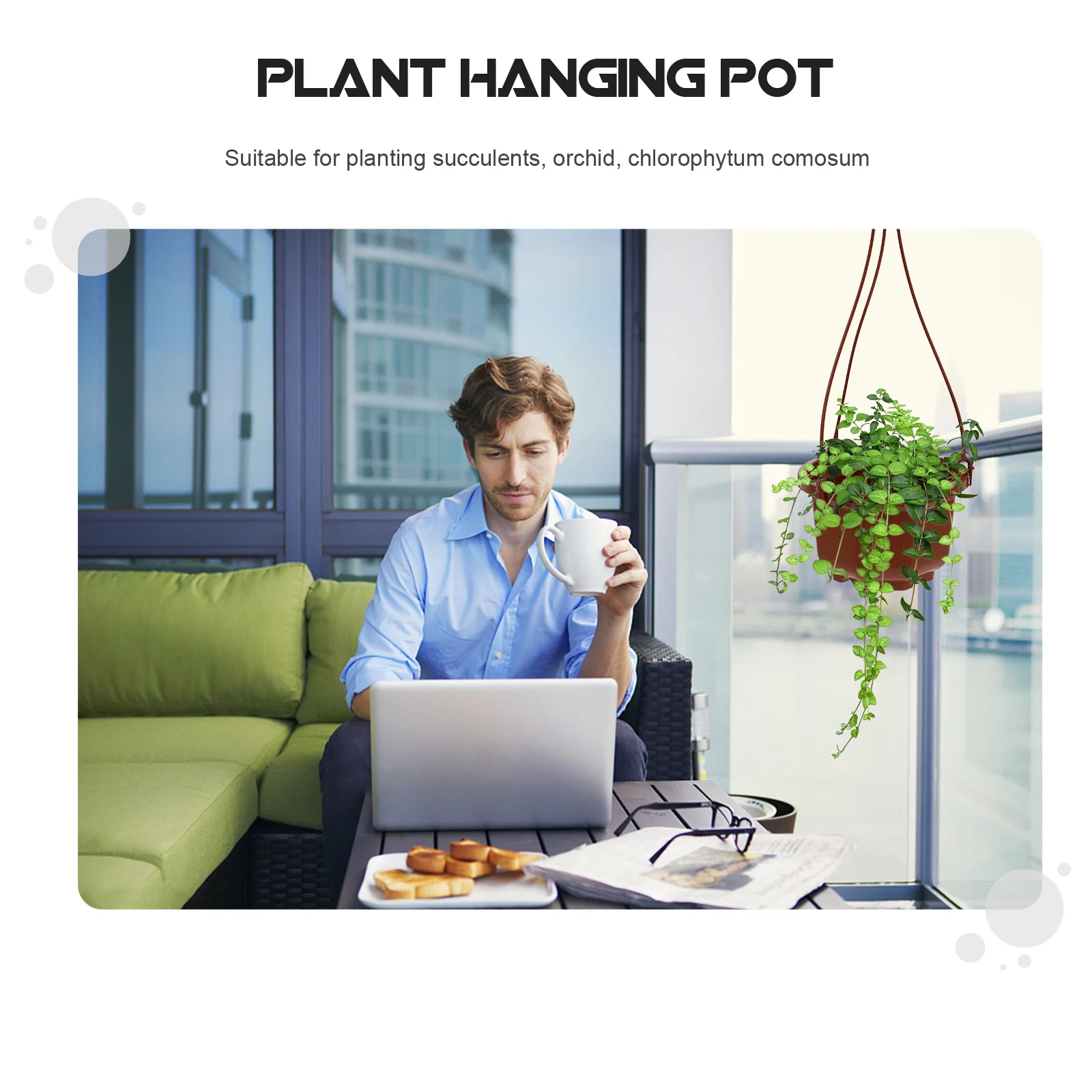 

6Sets Creative Flowerpot Plant Hanger Easy to Hang Perfect for Home Gardening Balcony Garden Decoration Hanging Flowerpot