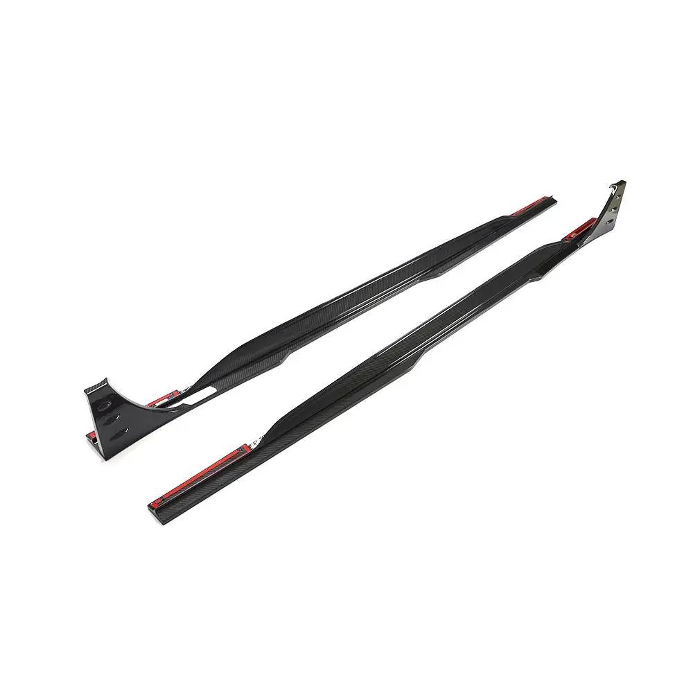 Aero Body Kit Dry Carbon Fiber Side Skirt Extension Splitter For Audi RS6 C8 Avant Wagon 2019 - 2021