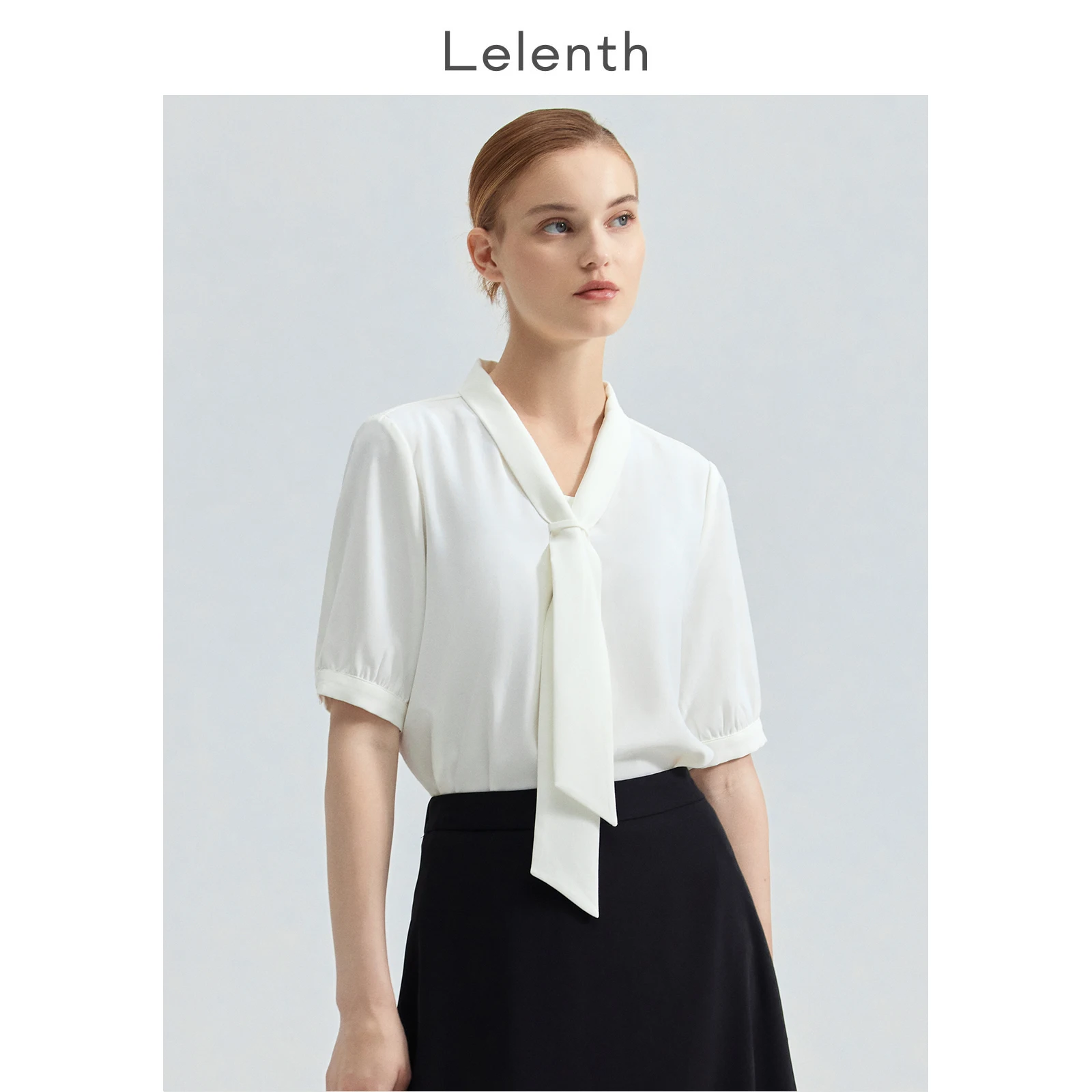 

Женский летний костюм LeLenth с драпировкой, для собеседований, профессиональный, для работы, из полиэфирного волокна, с V-образным вырезом, однотонный.