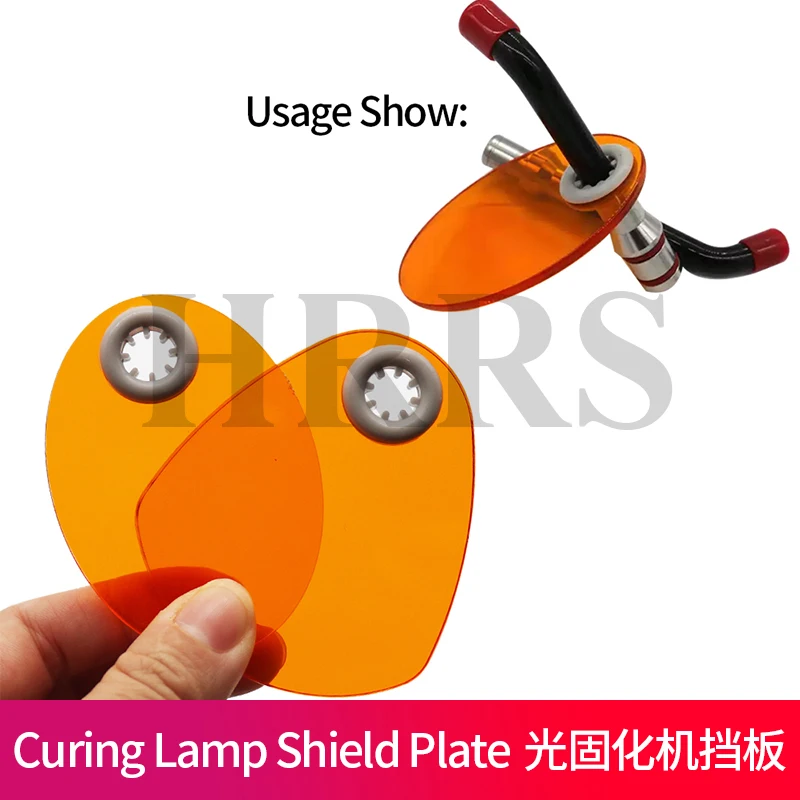 Dental Curing Lamp Shield Plate Curing Lighting Filter Shade Board Orange Color Oval Shape Light Hood