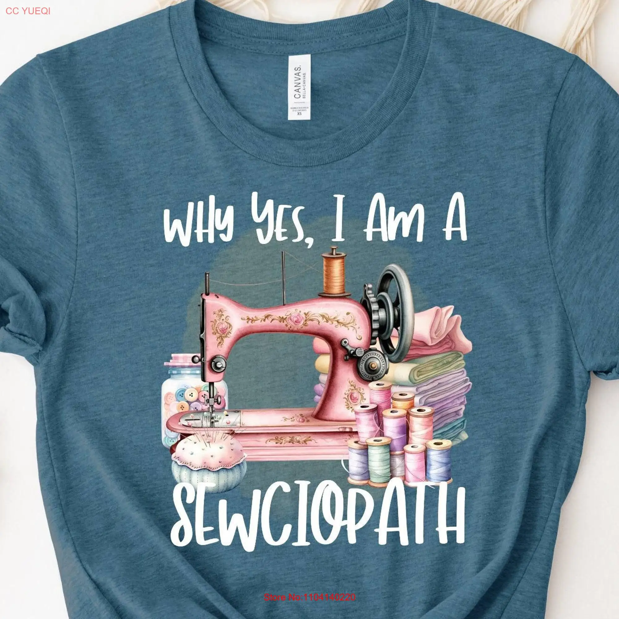 Sewciopath T Shirt Sewing Machine Housewife Lover Tailor Mothers Day For Mommy Wife long or short sleeves