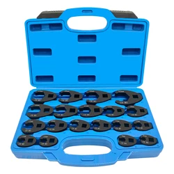 19pcs Metric Tool 8 to 32 mm Flare Nut Wrench Set 3/8'' and 1/2''  Drive Crowfoot Flare Nut Wrench Set