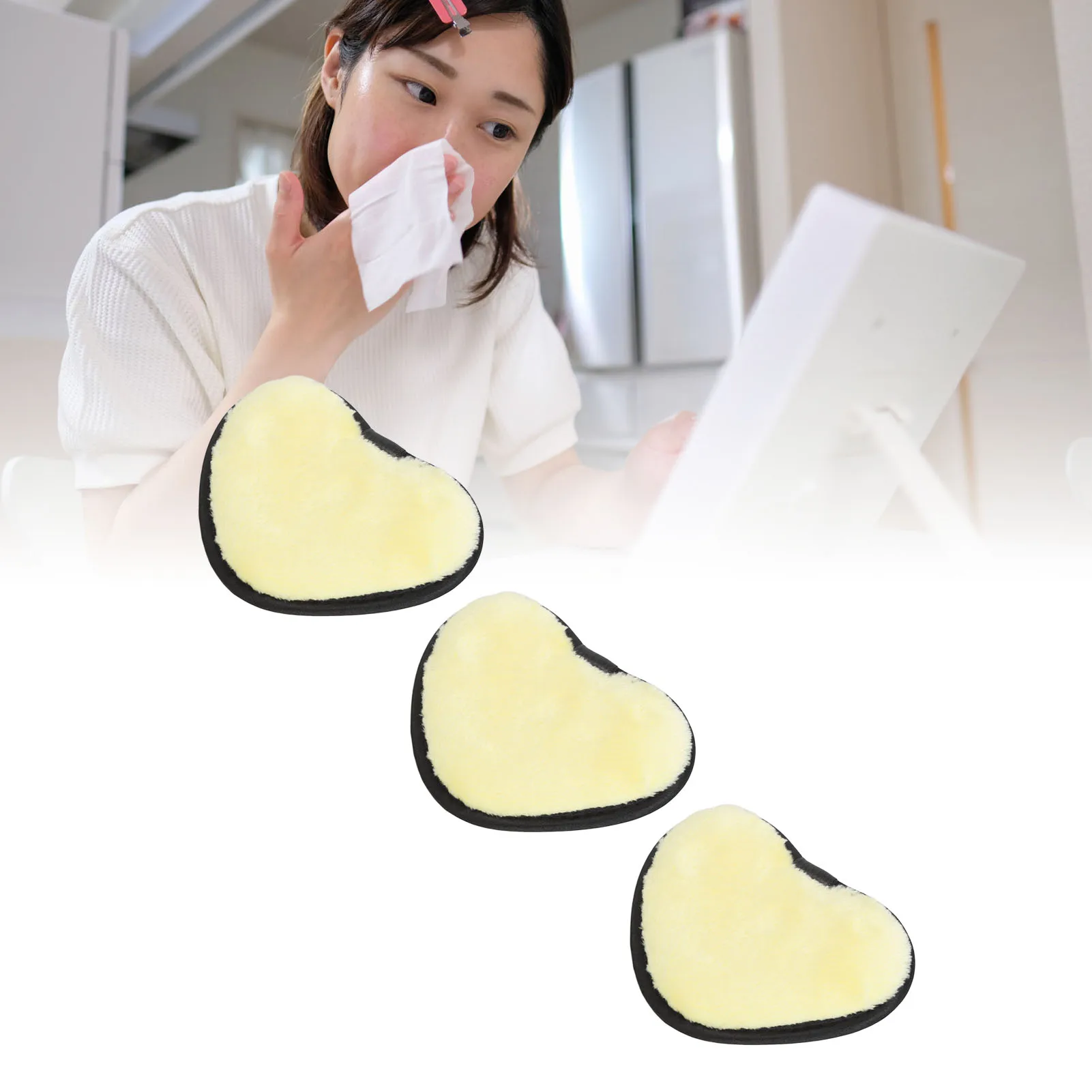 3Pcs Heart Shaped Facial Cleaning Pad Women Soft Washable Reusable Makeup Removal Face Cleaning Towel For Home Travel