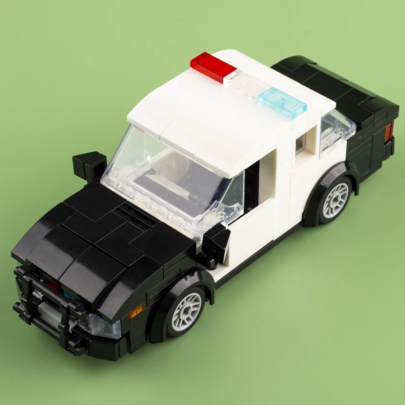 MOC City Pickup Truck Car Model Building Blocks SWAT Team Police Station Transporter Vehicle Traffic Light Road Sign Bricks Toys