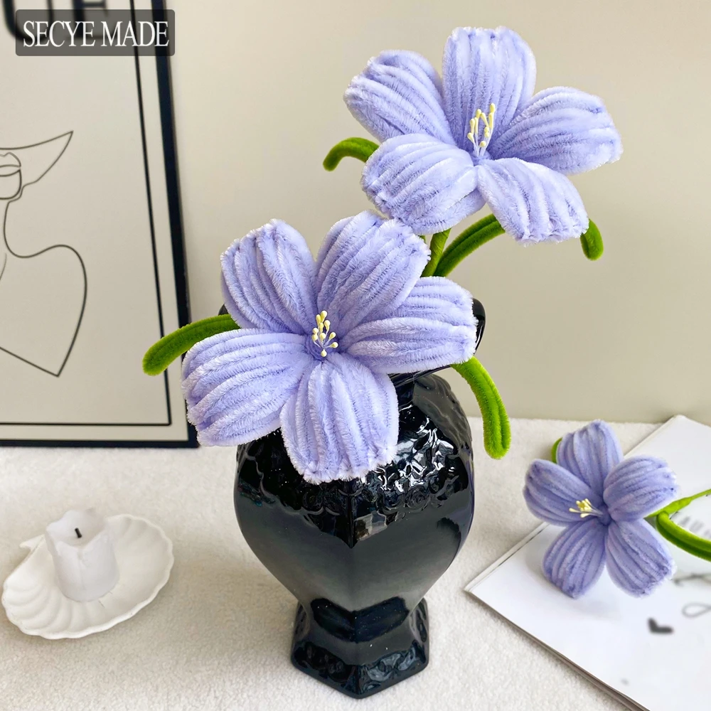 

1/3/6PCS DIY Pipe Cleaner Artificial Hibiscus Flowers Creative Hand-knitted Hibiscus Bouquet Wedding Party Home Decoration K97