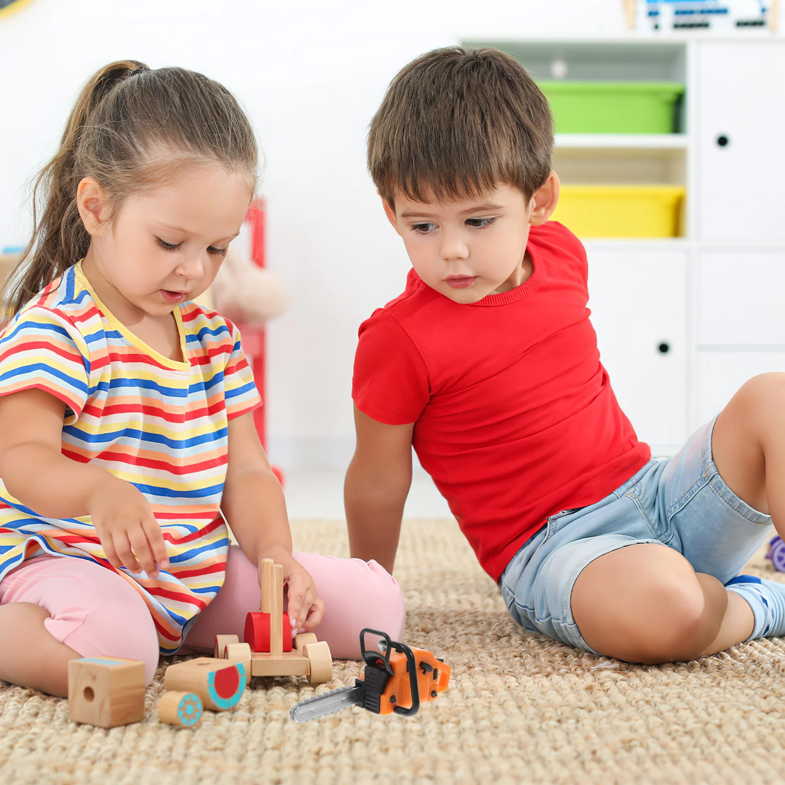 Criança motosserra brinquedo mini cortador de grama casa suprimentos pequena casa de bonecas ferramenta jardinagem