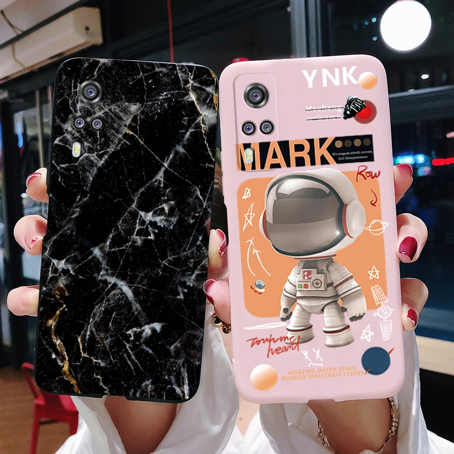 Phone Case For vivo Y31 2021 Cute Cartoon Astronaut Soft silicone Back Cover For Vivo Y51a Y51 2020 December Y51 A VivoY31 Funda