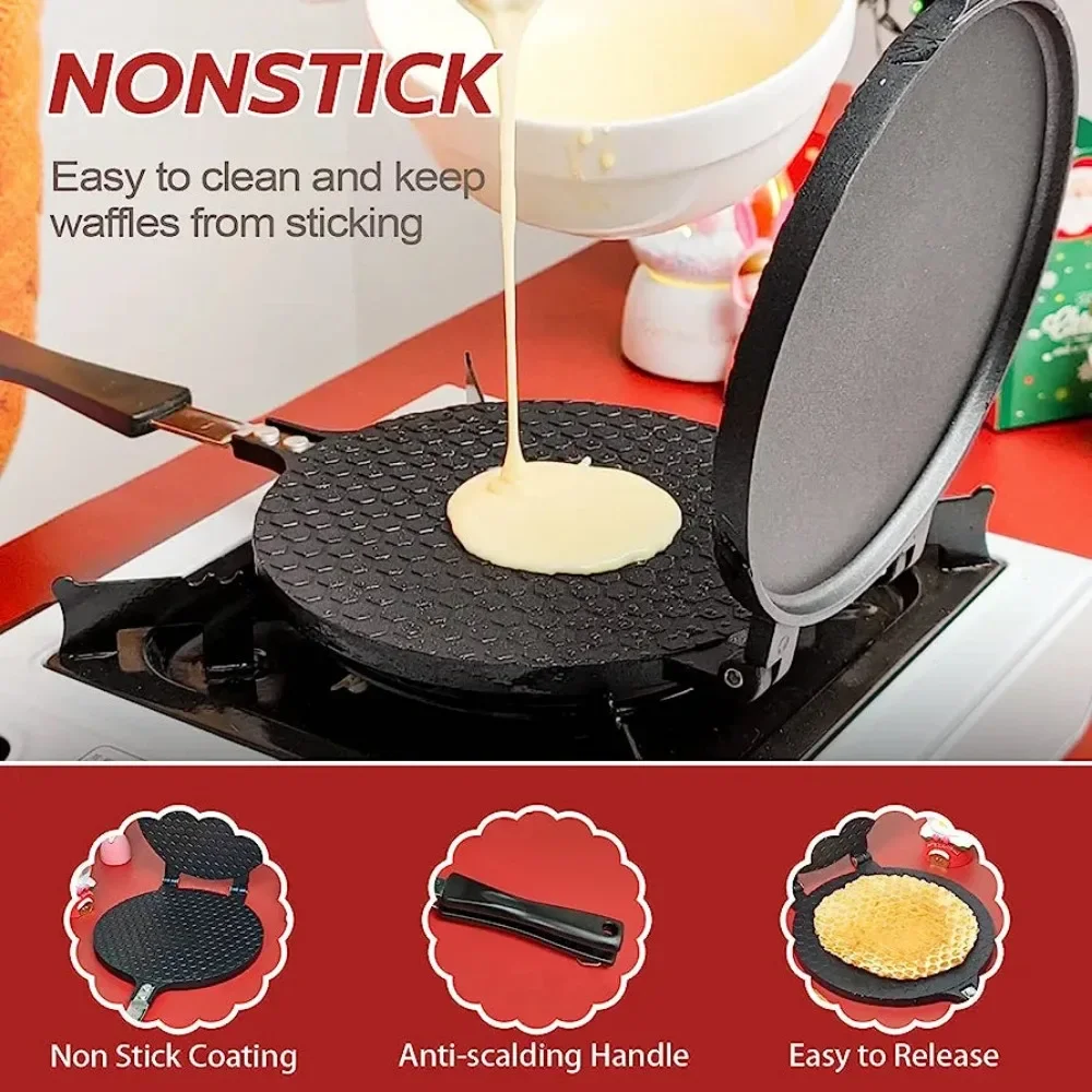 7inch Non-Stick Cake Griddle Egg Roll Waffles Cake for Kitchen Cake Baking Tool Perfect for Restaurant-Quality Tortillas At Home