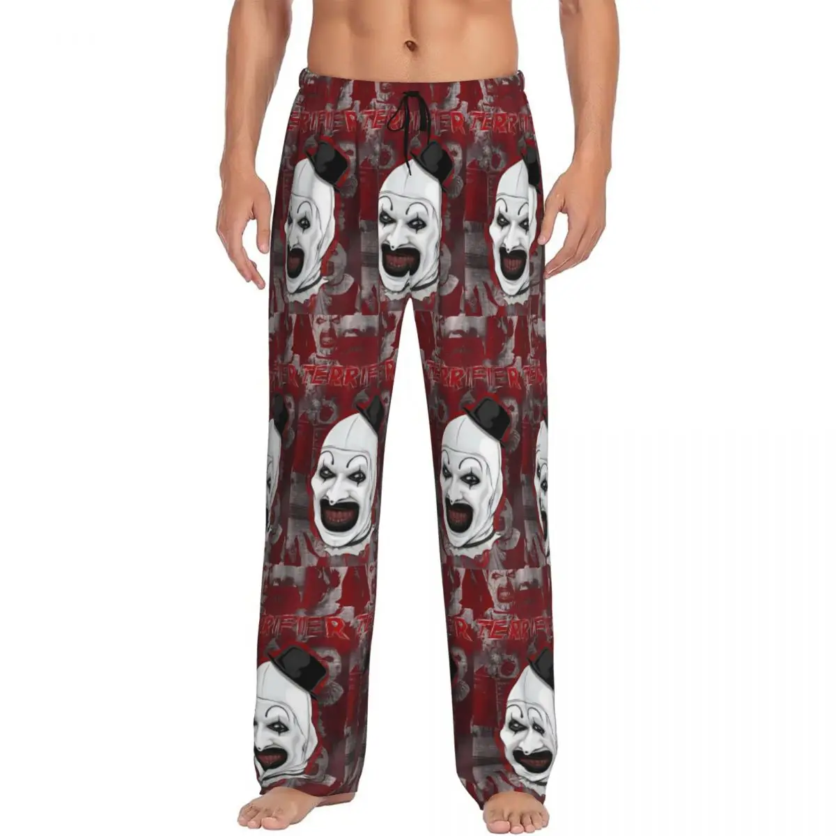 

Custom T-Terrifiers Pajama Pants Sleepwear Men's Elastic Waistband Halloween Horror Movie Sleep Lounge Bottoms with Pockets