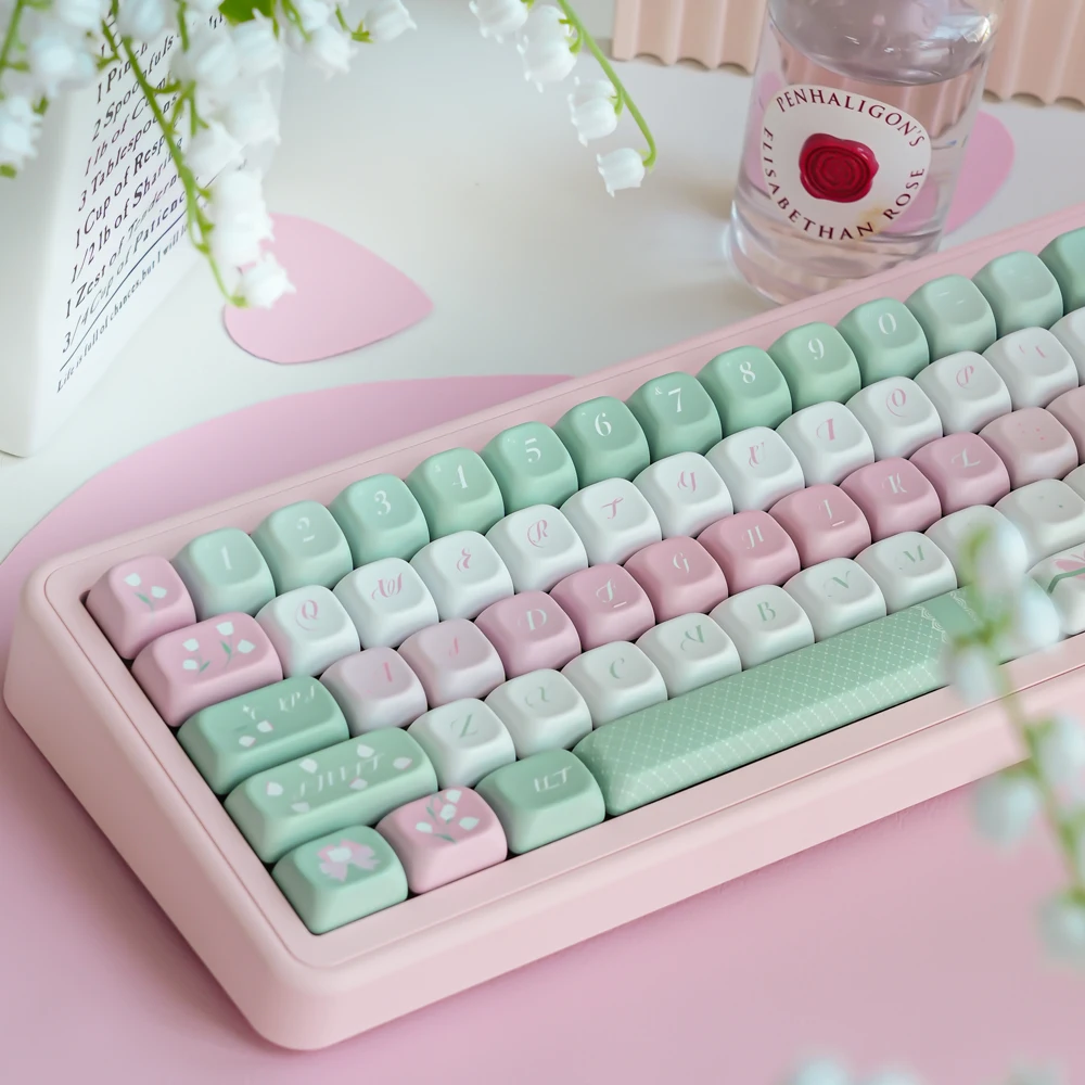 

KOA Cherry Profile Keycap lily of the valley Theme Keycaps PBT Dye Sublimation Keycap For MX Switch Mechanical Games Keyboard