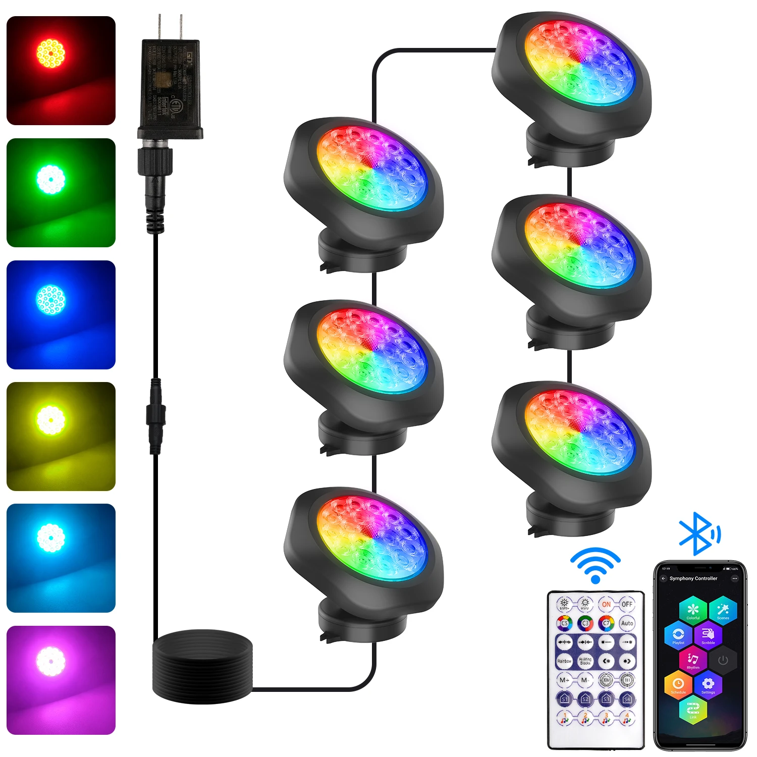 T-SUNRISE 3/4/5/6/10 LED RGB Lichter IP68 Wasserdichte Schwimmbad Licht Unterwasser Lampe Landschaft Scheinwerfer Für Garten APP Fernbedienung 4