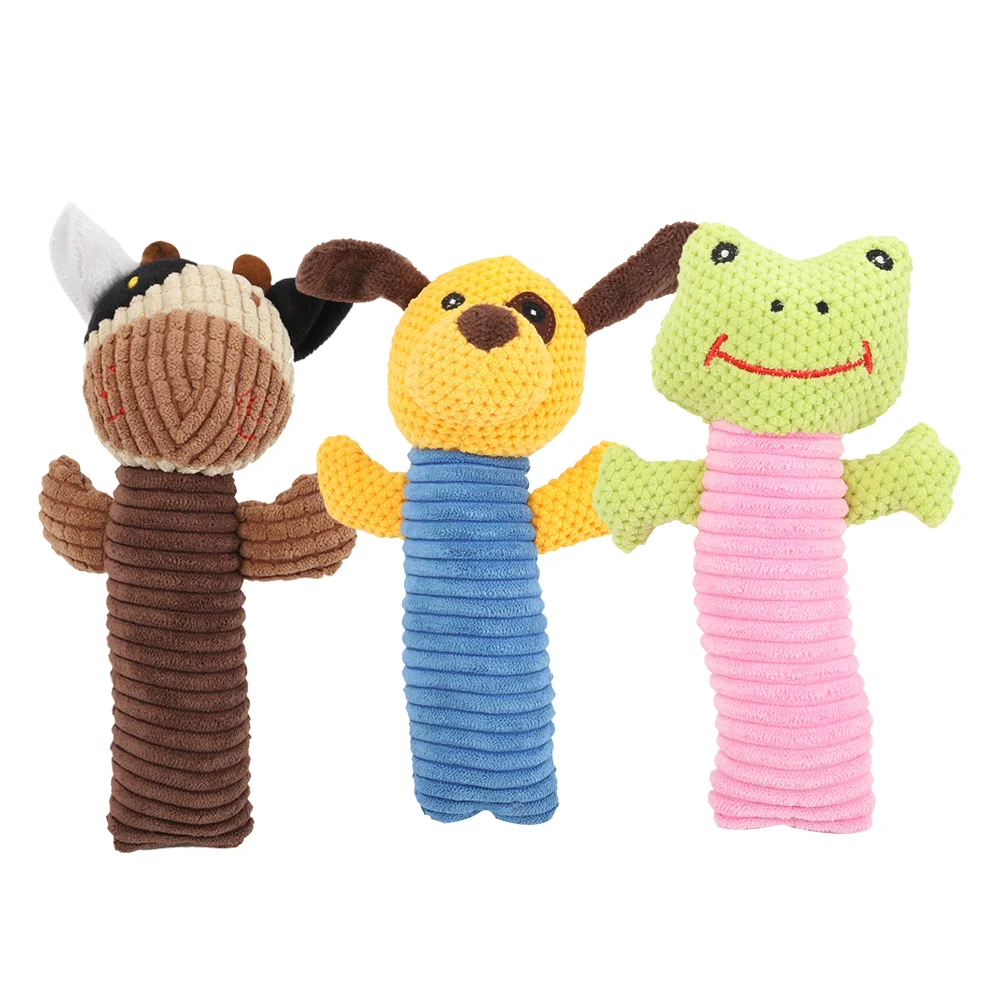 3 PCS Pet Squeaky Toys Small Dog Vegetables Fluffy Stuffed Animals Plush for Dogs