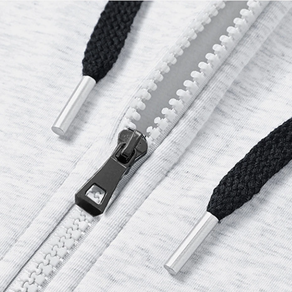 Zipper Hoodie Jacket Men Fashion Casual Contrast Color Sleeve Patchwork Hoodie Male Spring Autumn Hoodies Plus Size 5XL