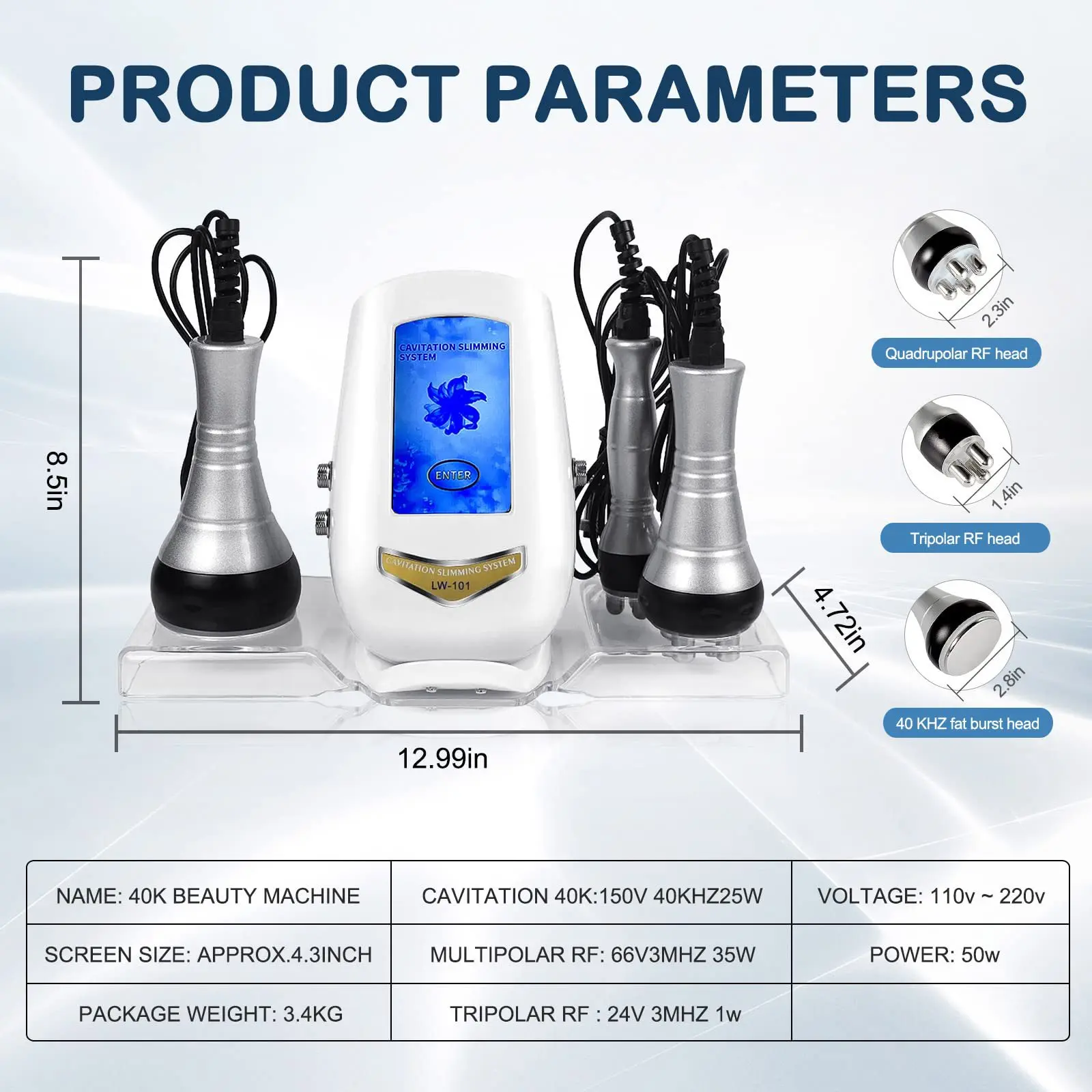 40K Shaping and fat-burning device, home ultrasonic full-body universal multi-functional radio frequency facial beauty device