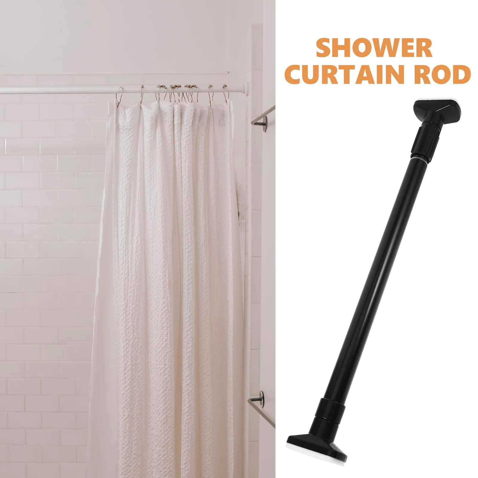 Clothes Rail Wardrobe Telescopic Rod Hole-free Curtain Stainless Steel Drying Extendable Bar