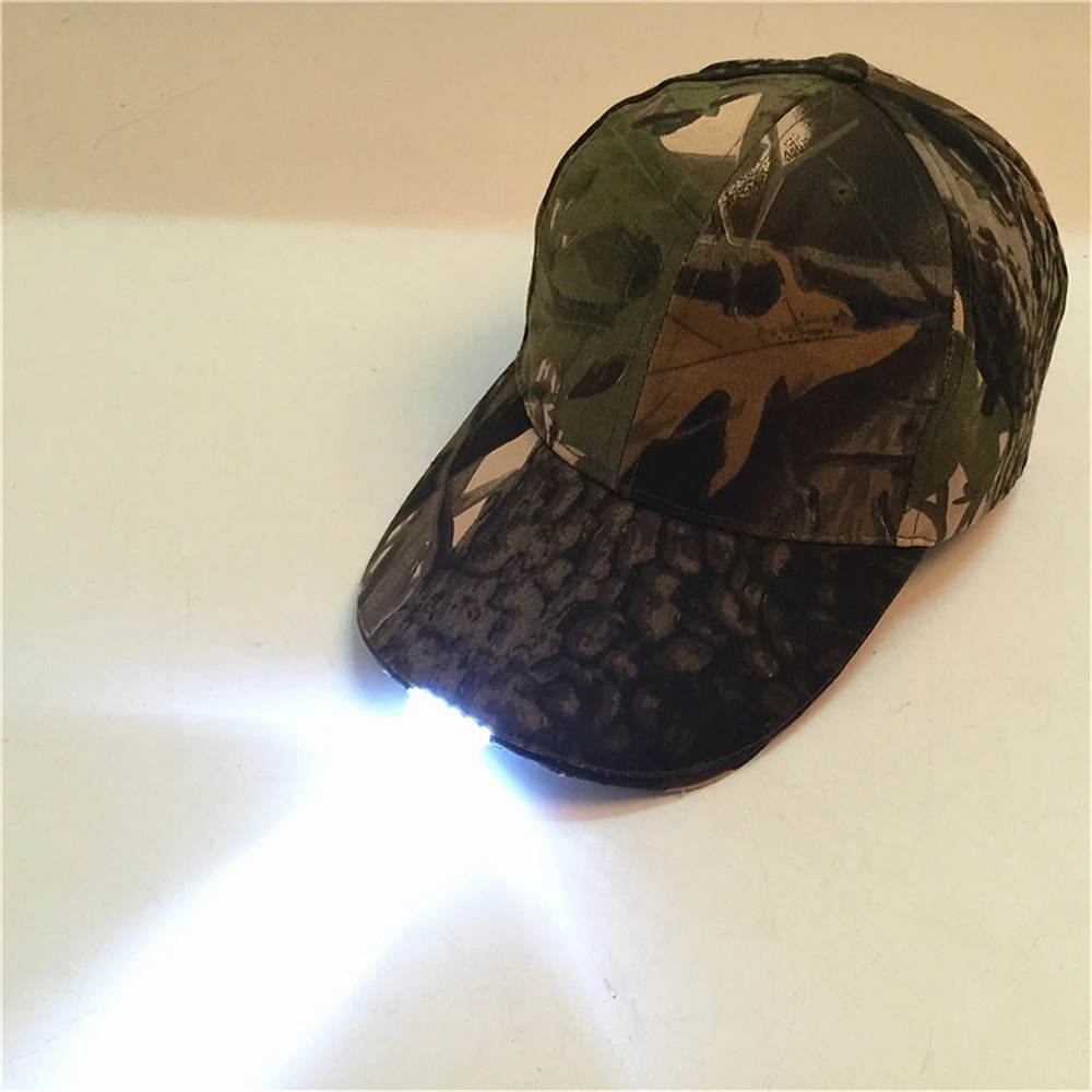 Night LED Lighting Hat Camouflage illuminato moda Casual cappello da pesca Outdoor alpinismo caccia berretto da Baseball berretto da trekking