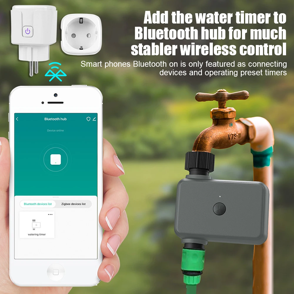 Smart Alexa Bluetooth Electronic Automatic Watering for Garden Yard Garden Irrigation Controller Battery Operated Watering Timer