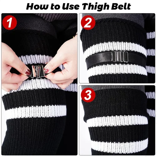 Imagen 2 del producto American Trends Calcetines altos hasta el muslo para mujer de talla grande para muslo grueso Medias por encima de la rodilla Calentadores de piernas Calcetines para botas