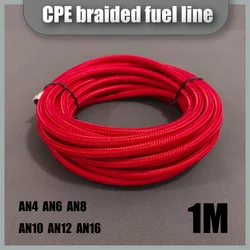 Mangueira de combustível trançada aço nylon para carro, linha universal de óleo e gás, tubos de radiador e freio, AN4, AN6, AN8, AN10, AN12, 1 m