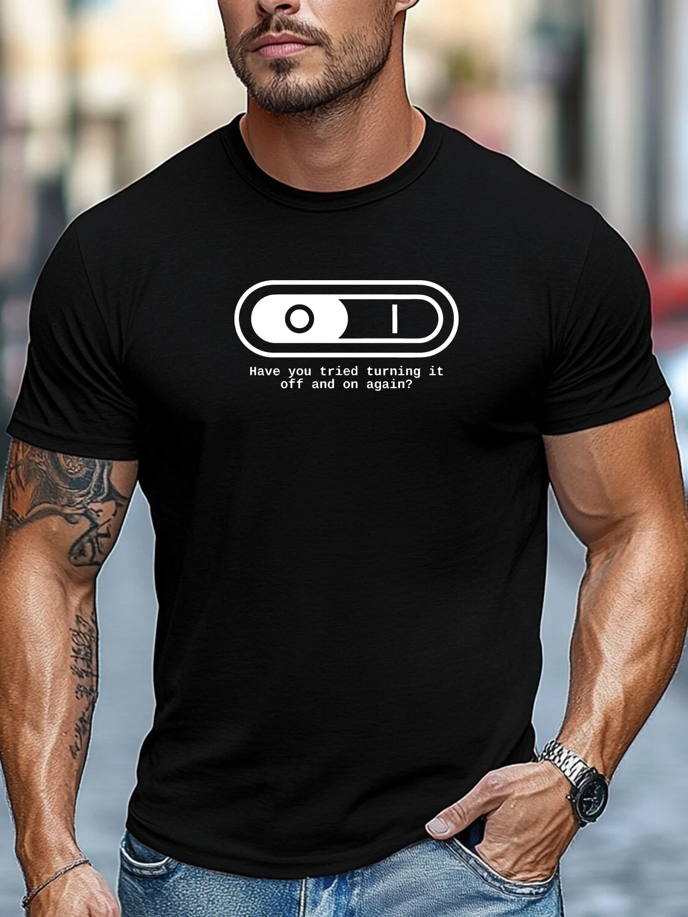 Street Fashion Quotes - Kaos Pria Lengan Pendek Kerah Bulat