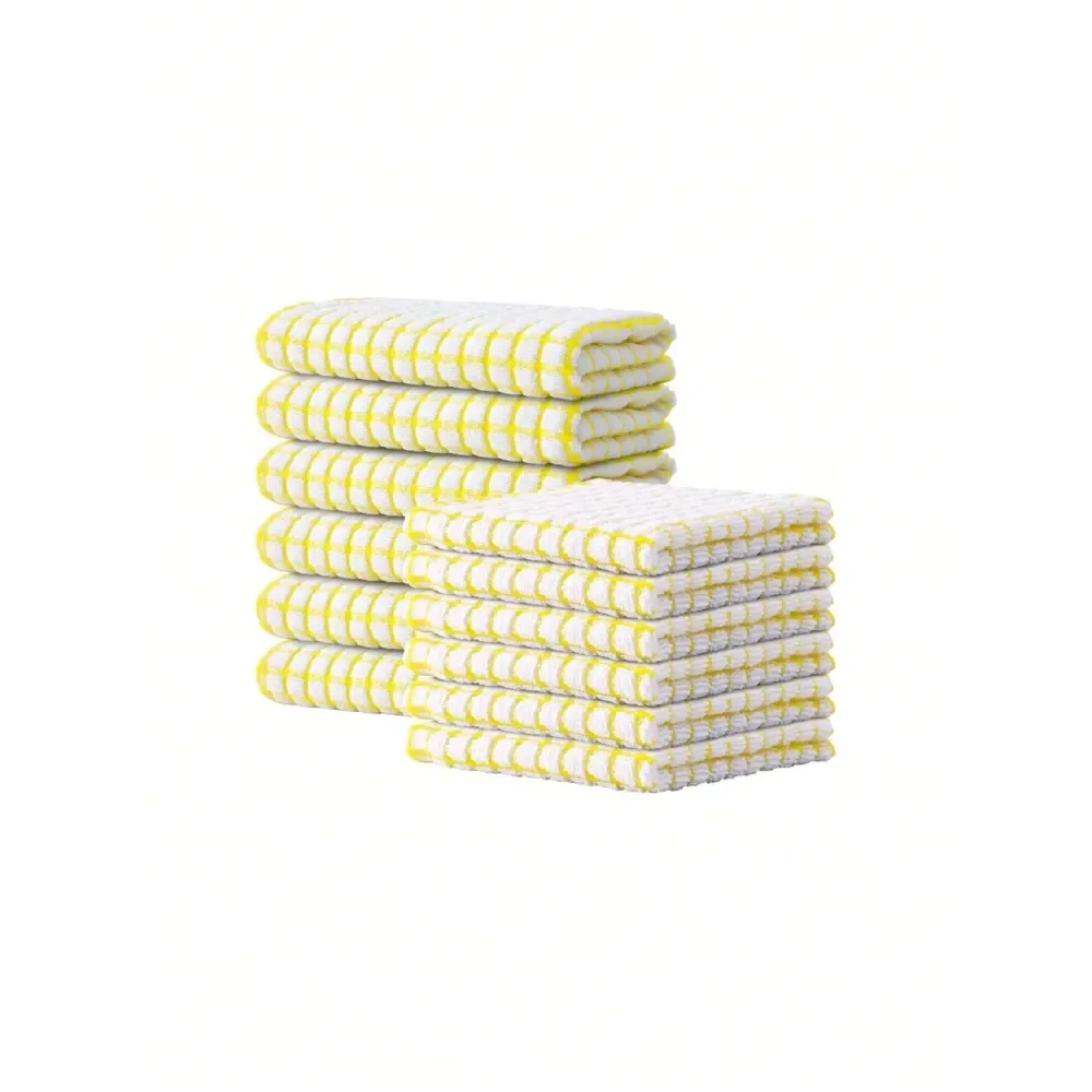 

12 Pack Kitchen Towels And Dishcloths Sets, 16 X 25 Inch 12 X 12 Inch Dish Towels Bulk, Super Soft And Absorbent Hand Towels Fo