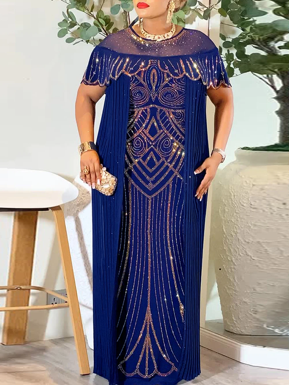 2026 Spring Dresses For Women Dubai African Wedding Party Prom Evening Gown Dashiki Pleated Maxi Robe Office Ladies Clothing
