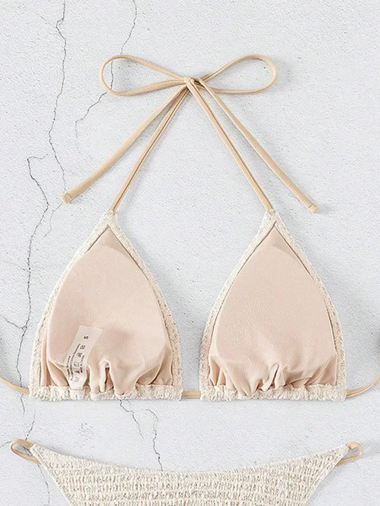 Bikinis sexis de cintura alta para mujer, conjunto de 2 piezas con cordones, traje de baño dividido, Bikinis sin espalda, nuevo traje de baño de verano 2025, conjunto de Bikinis