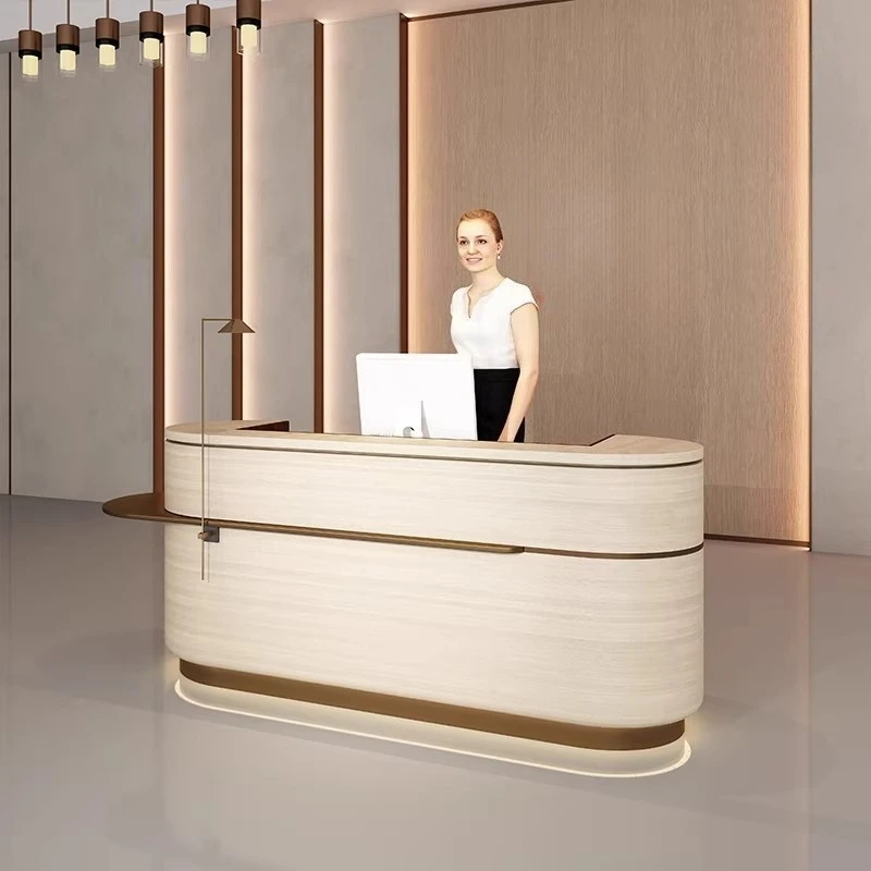 Modern Beautician Display Furniture Company Welcome Reception Desk Industrial Service Commericial Promotion Office Business Desk